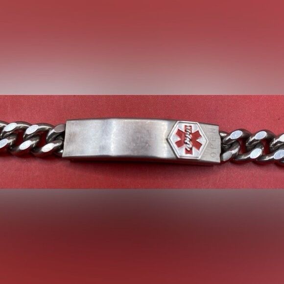 Speidel Bracelet Medical Alert ID Engravable Stainless Steel 7” - Picture 1 of 4